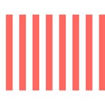 Vertical Stripes - White and Pastel Red Birthday Cake 3D Greeting Card (7x5)