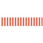 Vertical Stripes - White and Tomato Red Flano Scarf (Small)