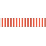 Vertical Stripes - White and Tomato Red Flano Scarf (Large)