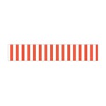 Vertical Stripes - White and Tomato Red Flano Scarf (Mini)