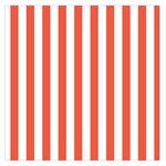 Vertical Stripes - White and Tomato Red Large Satin Scarf (Square)
