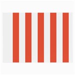 Vertical Stripes - White and Tomato Red Large Glasses Cloth