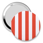 Vertical Stripes - White and Tomato Red 3  Handbag Mirror