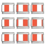 Vertical Stripes - White and Tomato Red 9mm Italian Charm (9 pack)