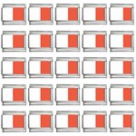 Vertical Stripes - White and Tomato Red 9mm Italian Charm (25 pack)