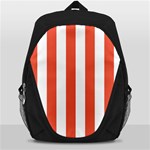 Vertical Stripes - White and Tomato Red Backpack Bag