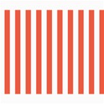 Vertical Stripes - White and Tomato Red Collage 8  x 10 