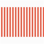 Vertical Stripes - White and Tomato Red Collage 12  x 18 
