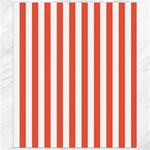 Vertical Stripes - White and Tomato Red Canvas 8  x 10 