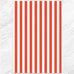 Vertical Stripes - White and Tomato Red Canvas 12  x 18 