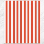 Vertical Stripes - White and Tomato Red Canvas 20  x 24 