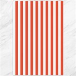 Vertical Stripes - White and Tomato Red Canvas 20  x 30 