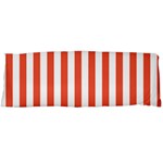 Vertical Stripes - White and Tomato Red Body Pillow Case (Dakimakura) (One Side)