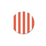 Vertical Stripes - White and Tomato Red Golf Ball Marker (10 pack)