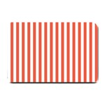 Vertical Stripes - White and Tomato Red Small Doormat