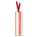 Vertical Stripes - White and Tomato Red Small Book Mark