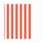 Vertical Stripes - White and Tomato Red Small Garden Flag (Two Sides)