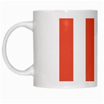 Vertical Stripes - White and Tomato Red White Mug