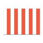 Vertical Stripes - White and Tomato Red Sticker A4 (10 pack)