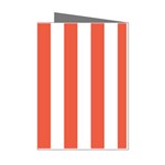 Vertical Stripes - White and Tomato Red Mini Greeting Cards (Pkg of 8)