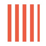 Vertical Stripes - White and Tomato Red Greeting Card 4.5  x 6 