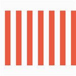 Vertical Stripes - White and Tomato Red 5  x 7  Photo Cards