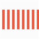 Vertical Stripes - White and Tomato Red 4  x 8  Photo Cards