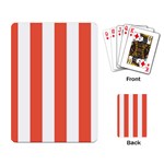 Vertical Stripes - White and Tomato Red Playing Cards Single Design