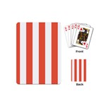Vertical Stripes - White and Tomato Red Playing Cards (Mini)