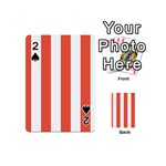 Vertical Stripes - White and Tomato Red Playing Cards 54 (Mini)