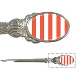 Vertical Stripes - White and Tomato Red Letter Opener