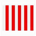 Vertical Stripes - White and Red Small Glasses Cloth (2 Sides)