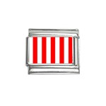 Vertical Stripes - White and Red Italian Charm (9mm)