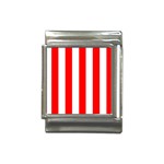 Vertical Stripes - White and Red Italian Charm (13mm)