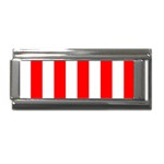 Vertical Stripes - White and Red Superlink Italian Charm (9mm)