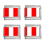 Vertical Stripes - White and Red 9mm Italian Charm (4 pack)