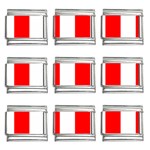Vertical Stripes - White and Red 9mm Italian Charm (9 pack)