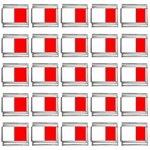 Vertical Stripes - White and Red 9mm Italian Charm (25 pack)