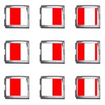 Vertical Stripes - White and Red Mega Link Italian Charm (9 pack)