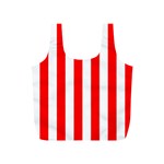 Vertical Stripes - White and Red Full Print Recycle Bag (S)