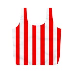 Vertical Stripes - White and Red Full Print Recycle Bag (M)