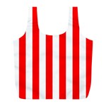 Vertical Stripes - White and Red Full Print Recycle Bag (L)