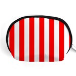 Vertical Stripes - White and Red Accessory Pouch (Medium)