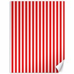 Vertical Stripes - White and Red Canvas 36  x 48 