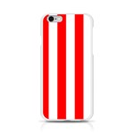 Vertical Stripes - White and Red Apple iPhone 6/6S Silicone Case (Transparent)