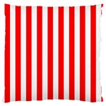 Vertical Stripes - White and Red Large Cushion Case (One Side)