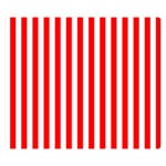 Vertical Stripes - White and Red Double Sided Flano Blanket (Small)