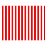 Vertical Stripes - White and Red Double Sided Flano Blanket (Medium)