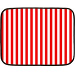 Vertical Stripes - White and Red Double Sided Fleece Blanket (Mini)