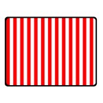 Vertical Stripes - White and Red Fleece Blanket (Small) (One Side)